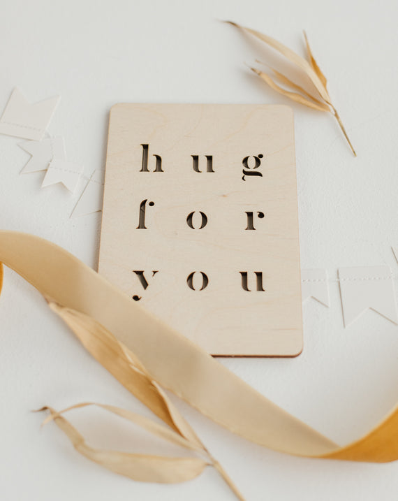 Holzkarte hug for you Cutout