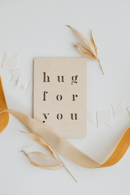 Holzkarte hug for you Cutout