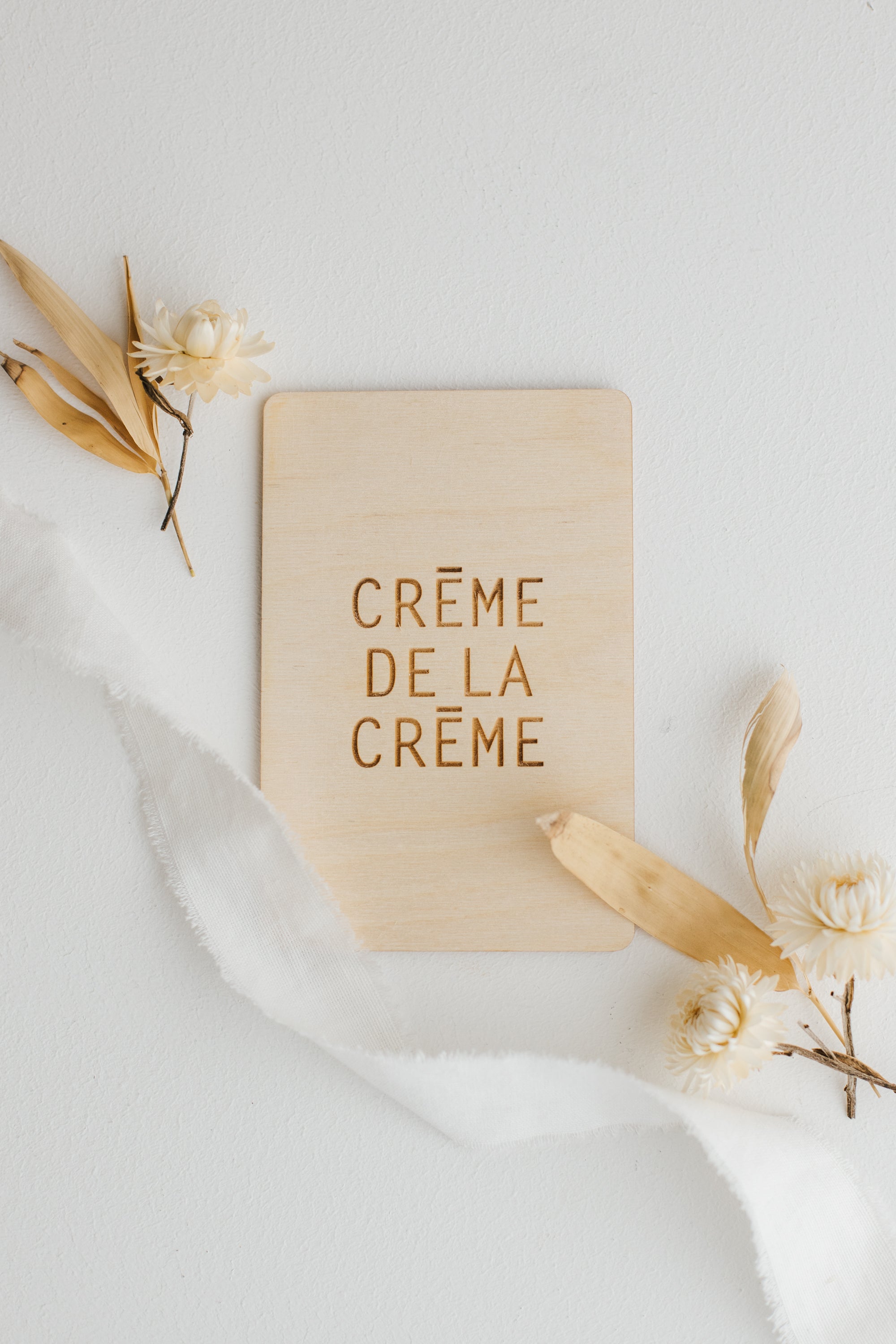 Holzkarte Creme de la Creme