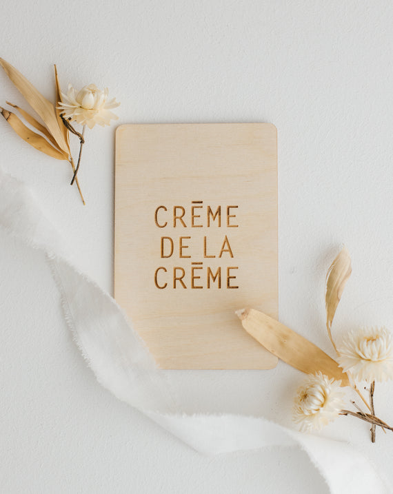 Holzkarte Creme de la Creme