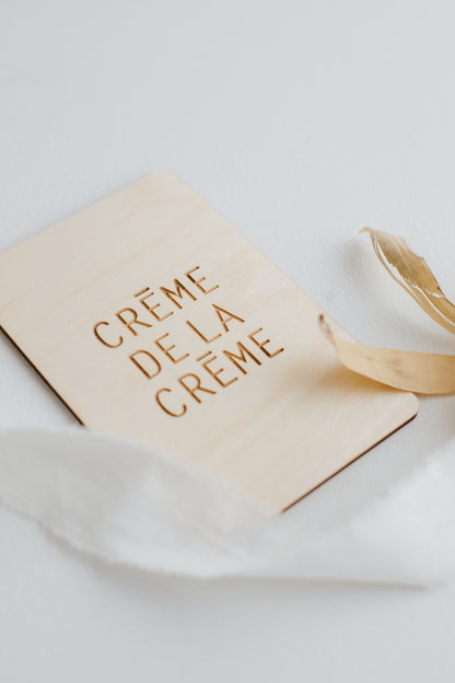 Holzkarte Creme de la Creme