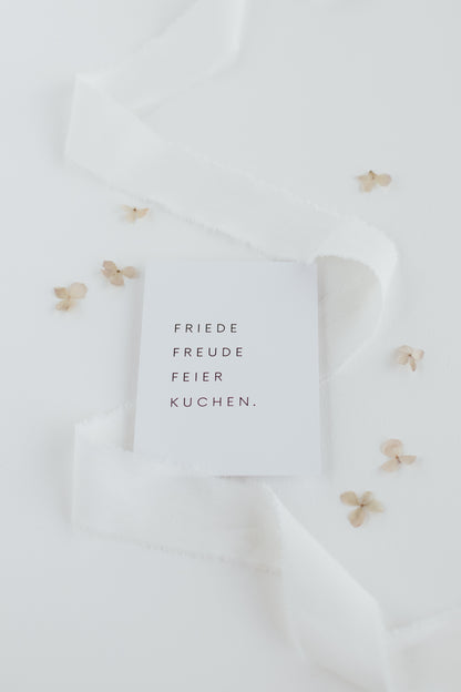 Postkarte Friede Freude Feier Kuchen